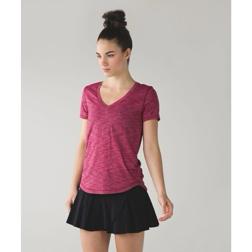 Lululemon What The Sport Tee Athletic Short Sleeve T Shirt Regal Plum Red Size 4 - Picture 6 of 6